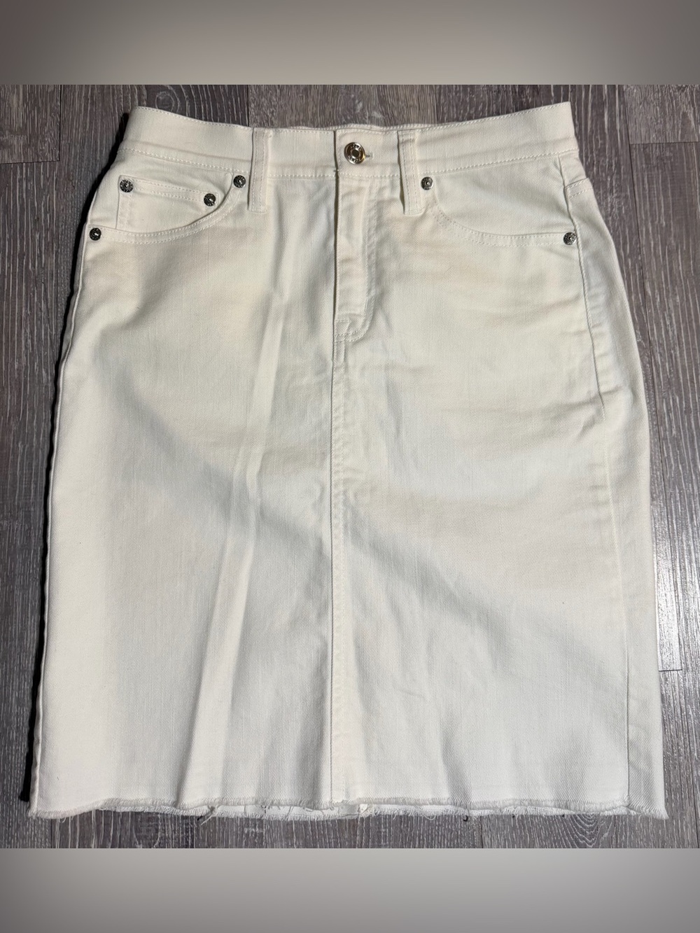 J. Crew White Denim Pencil Skirt
